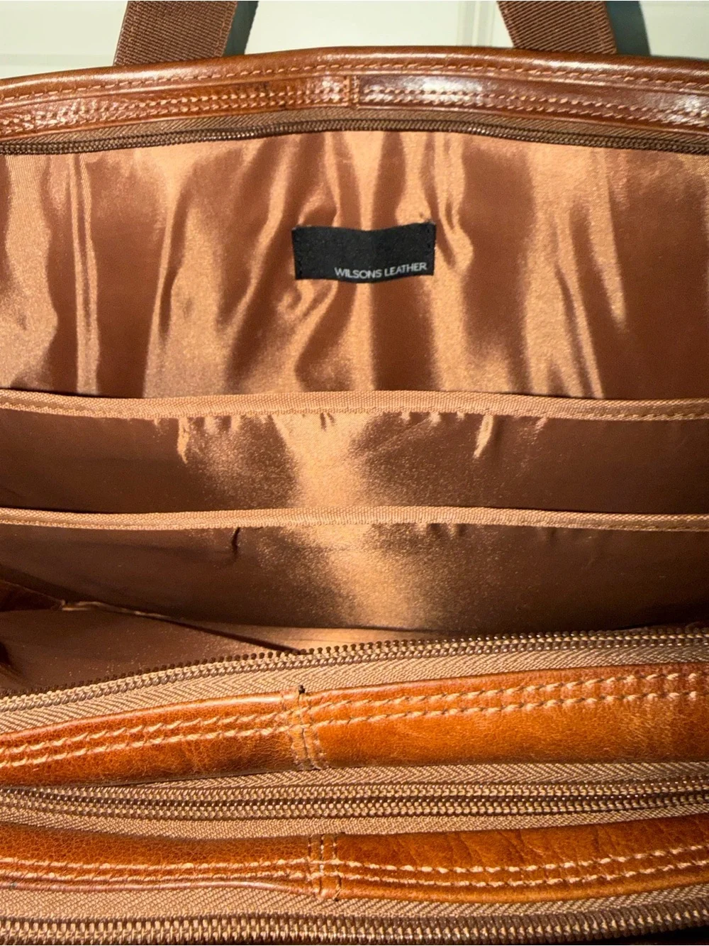 Wilson Leather Classic Brown Leather Briefcase Bag - Men - Picture 2 of 3